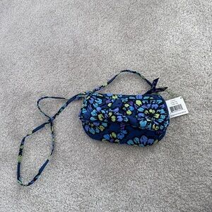 Vera Bradley Blue Floral Crossbody with Green Accents